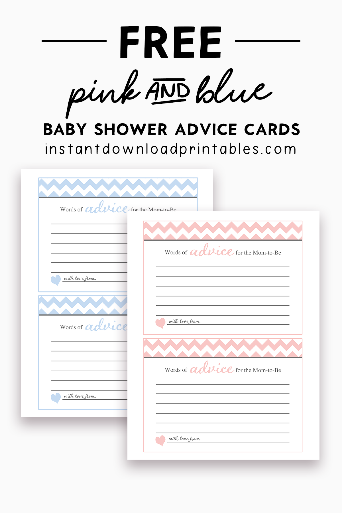 Free Baby Shower Advice Card Printables Instant Download Instant Download Printables