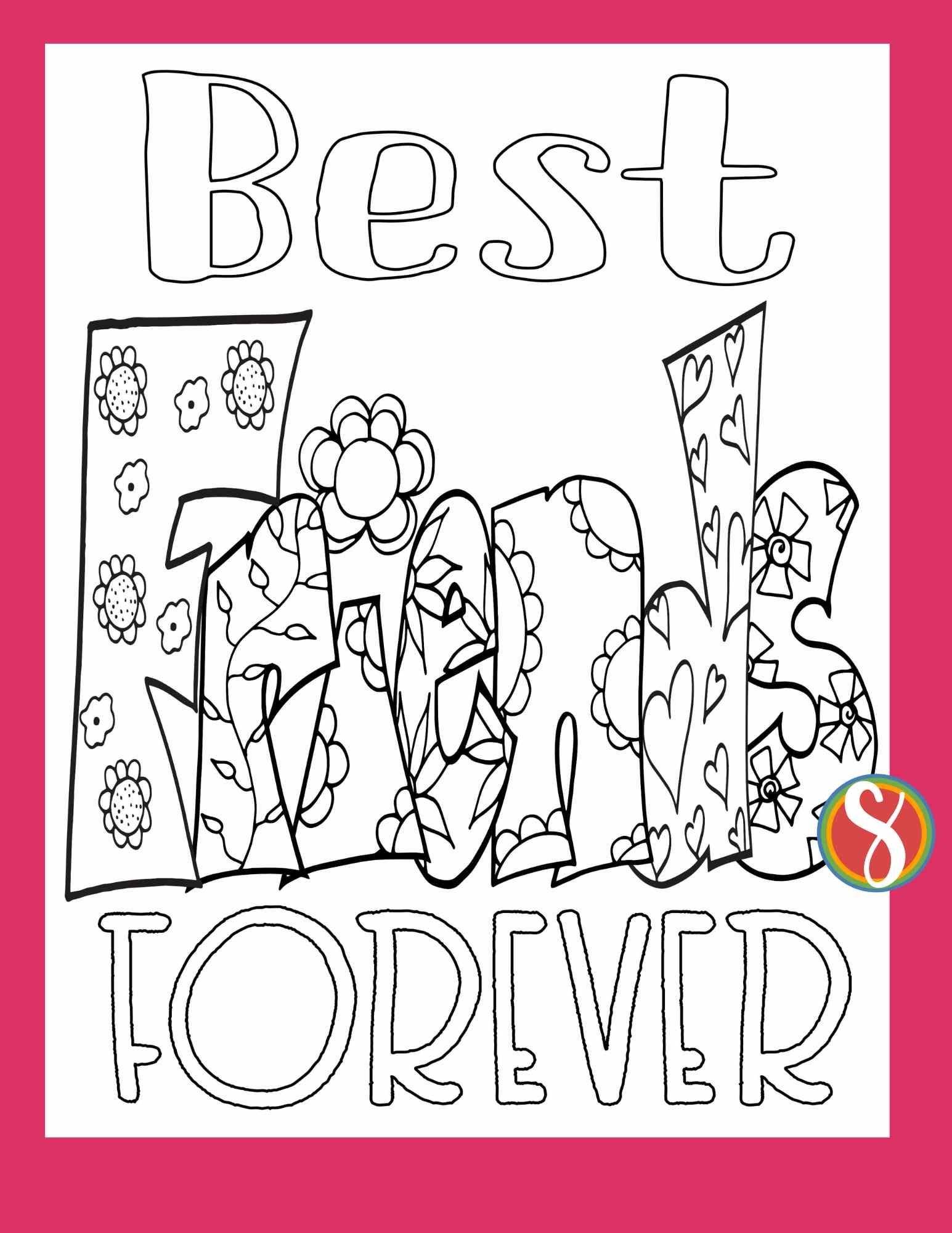 Free Best Friends Coloring Pages Stevie Doodles