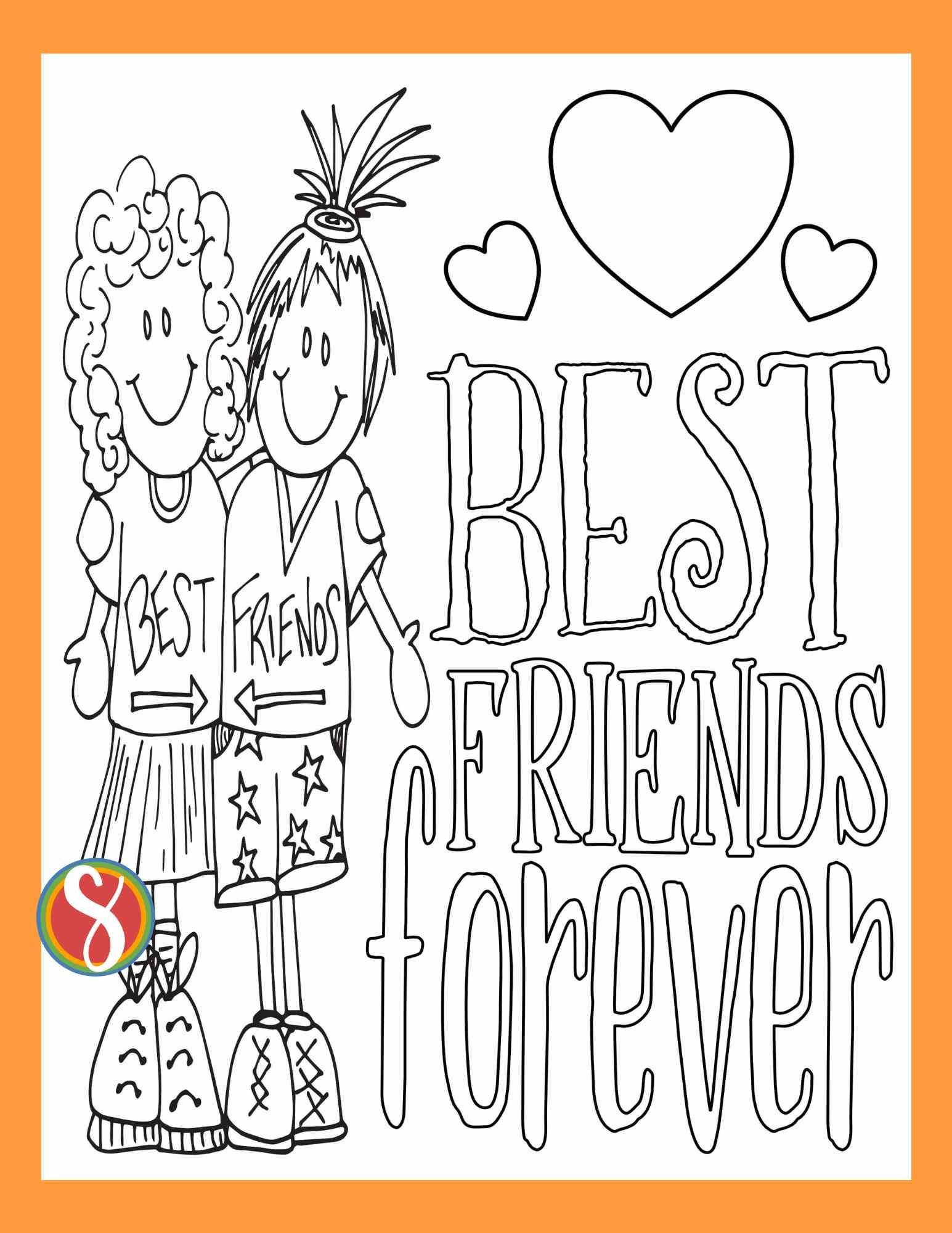 best friend coloring page best friend coloring page