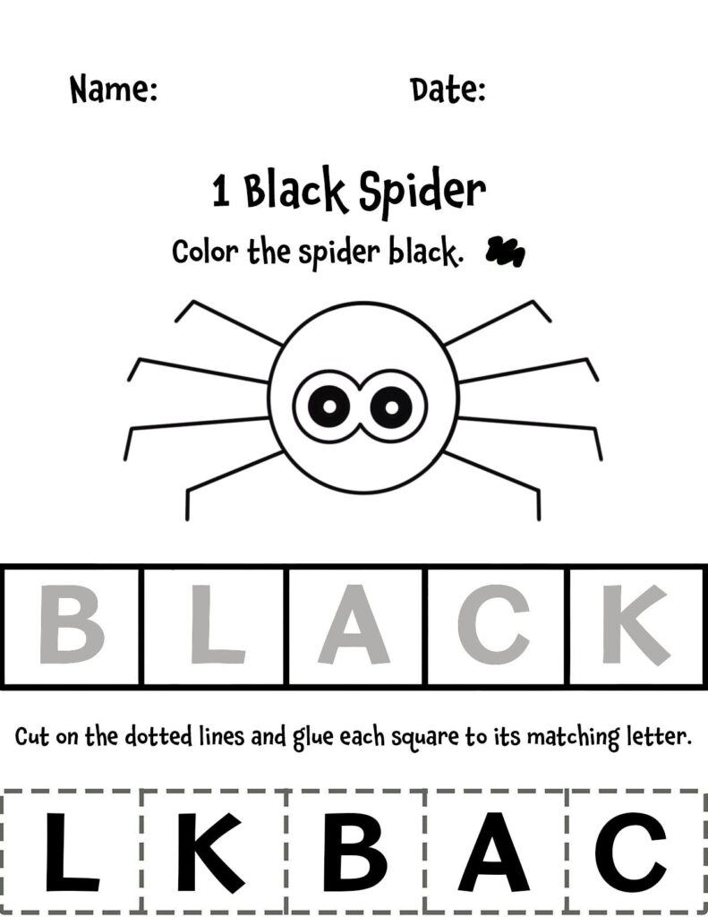 Free Black Worksheets For Preschool Color Learning The Hollydog Blog