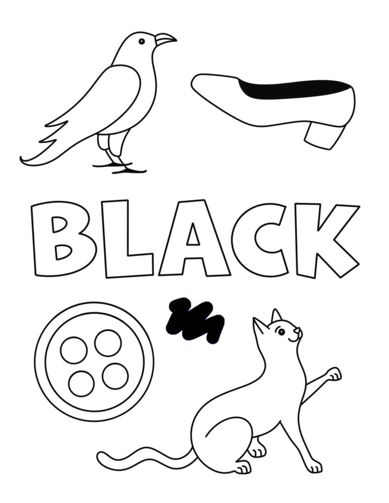 Free Black Worksheets For Preschool Color Learning The Hollydog Blog