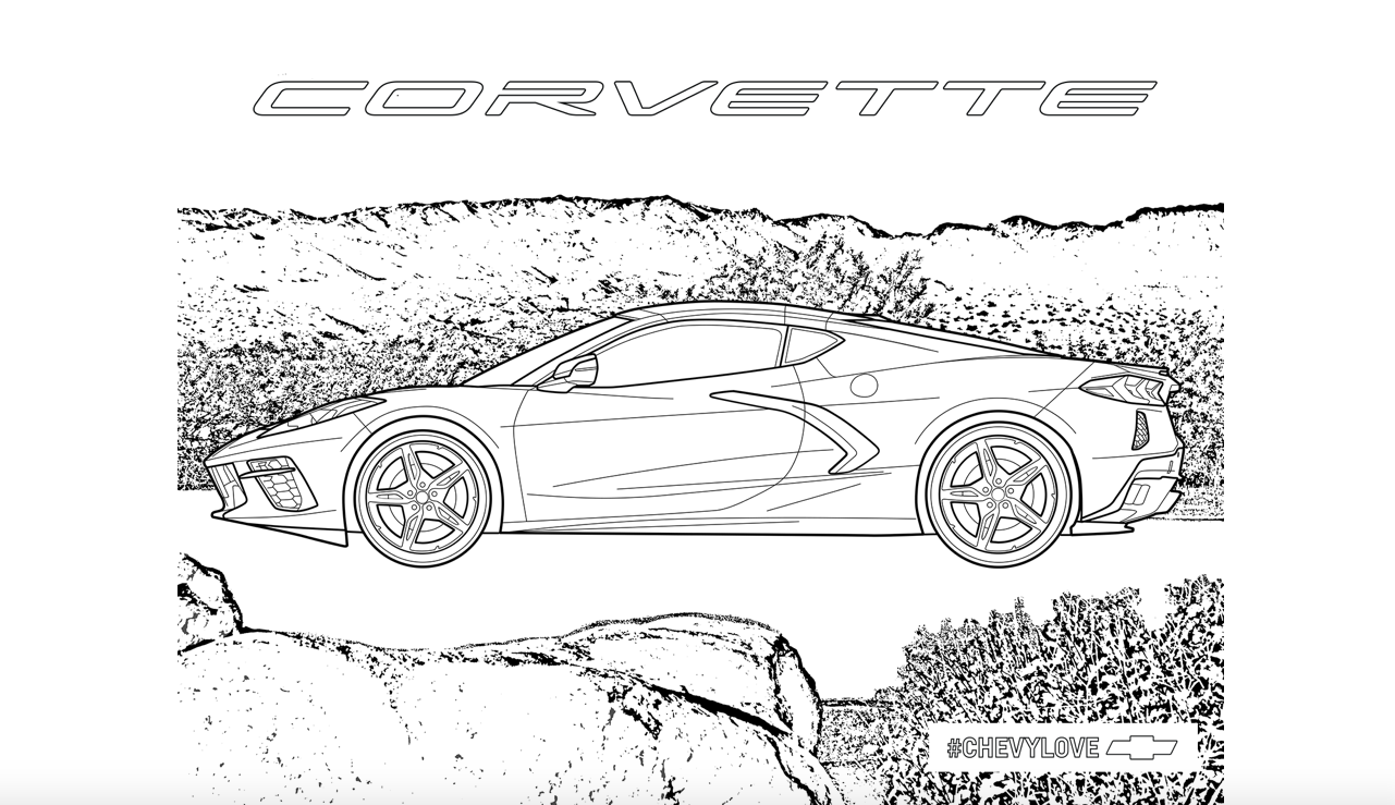 corvette car coloring pages