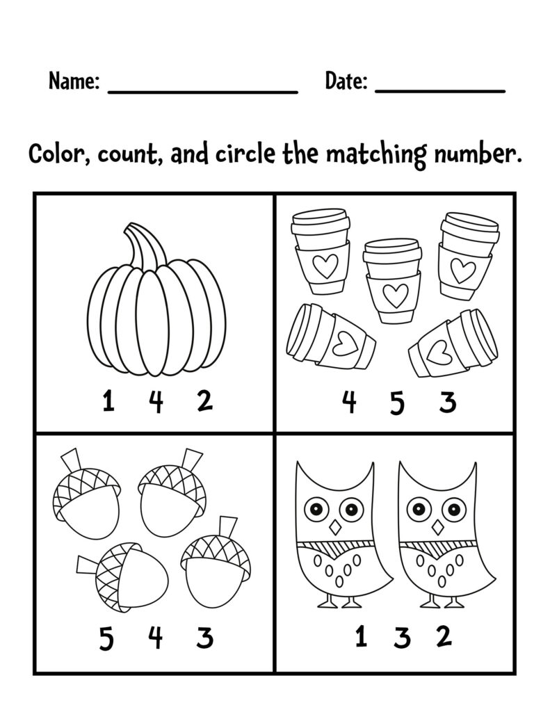 Free Counting Sheets For Preschool The Hollydog Blog