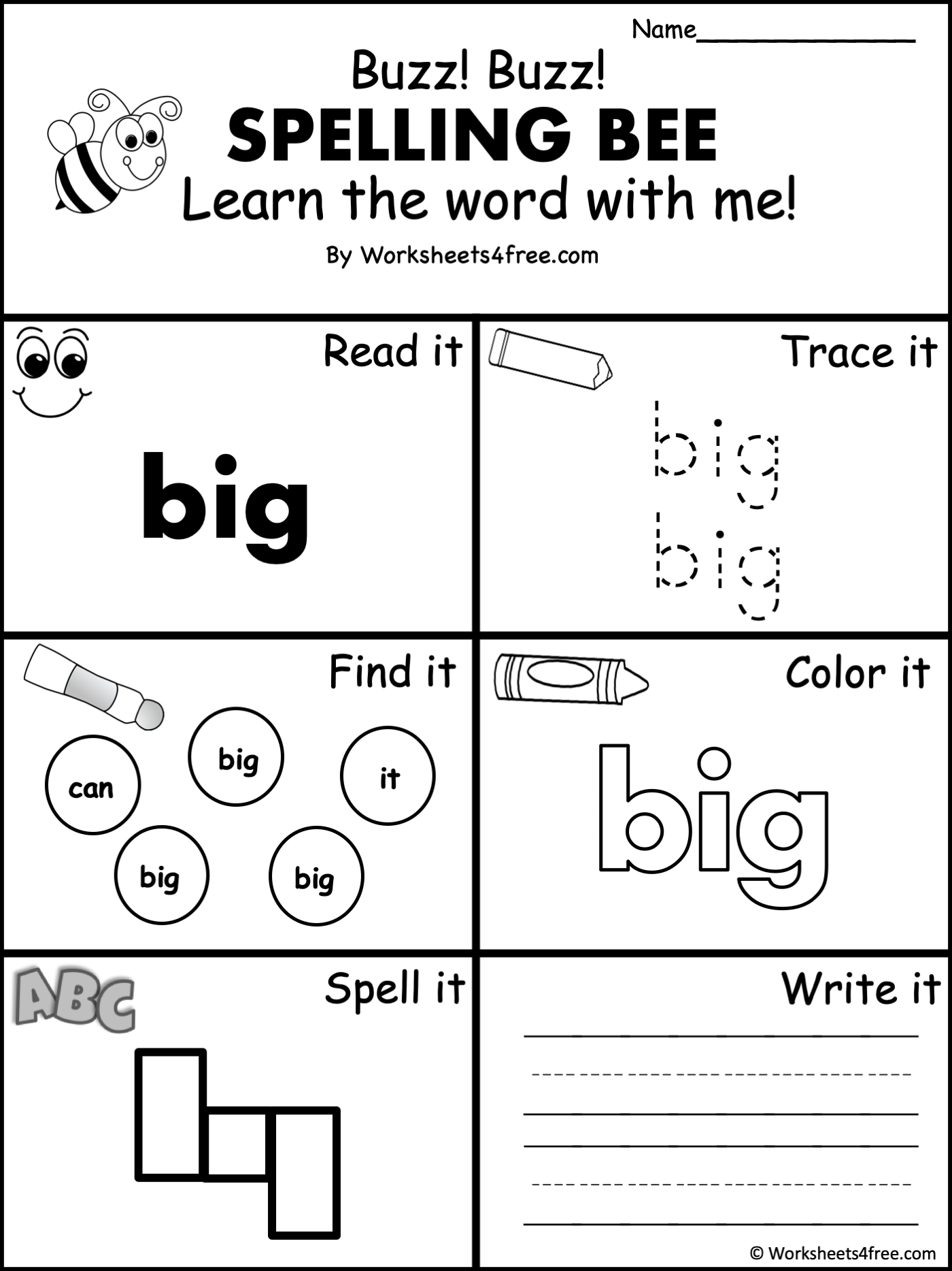 Free Dolch Sight Word Worksheet Big Worksheets4Free