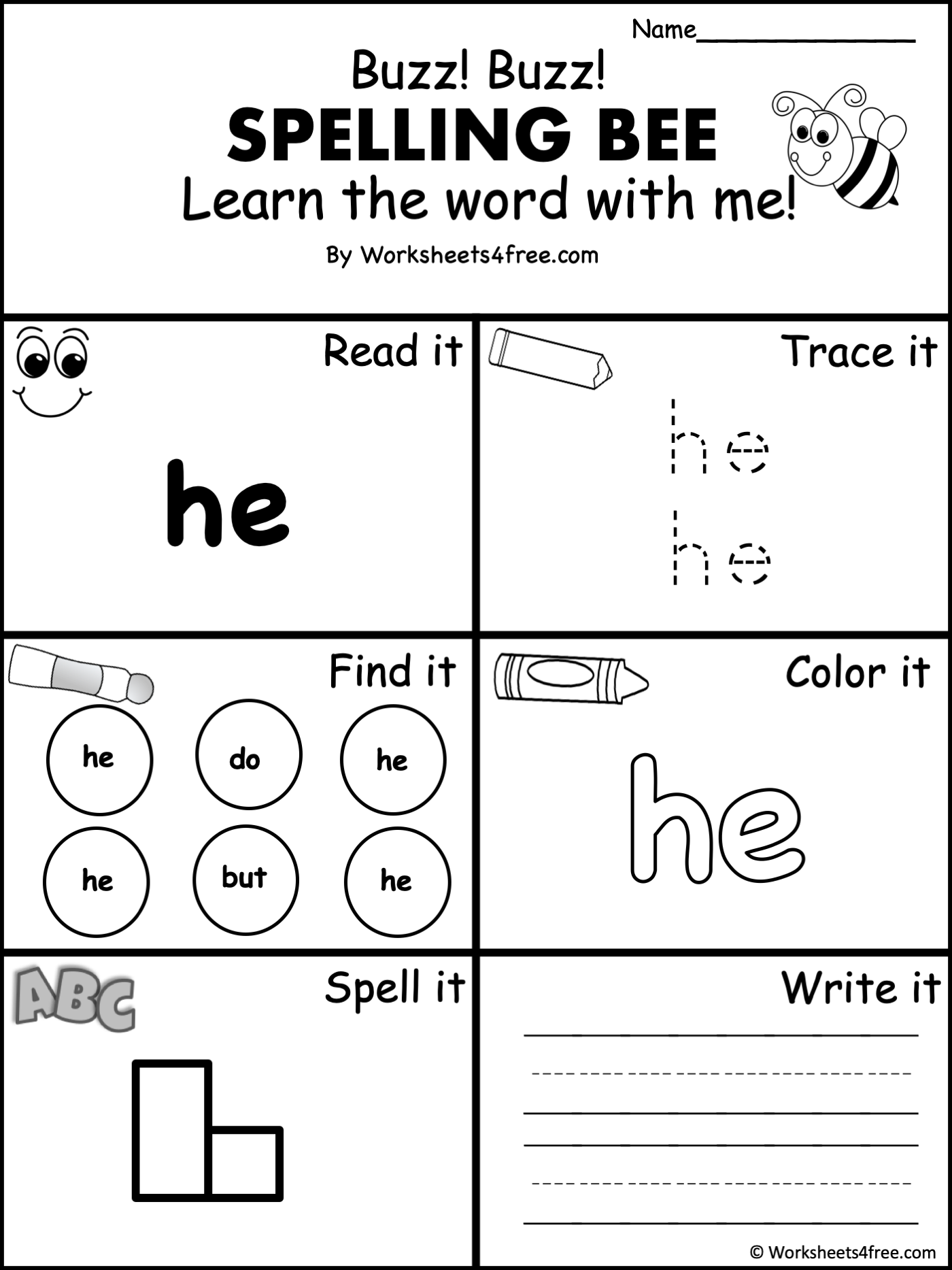 sight word was worksheet