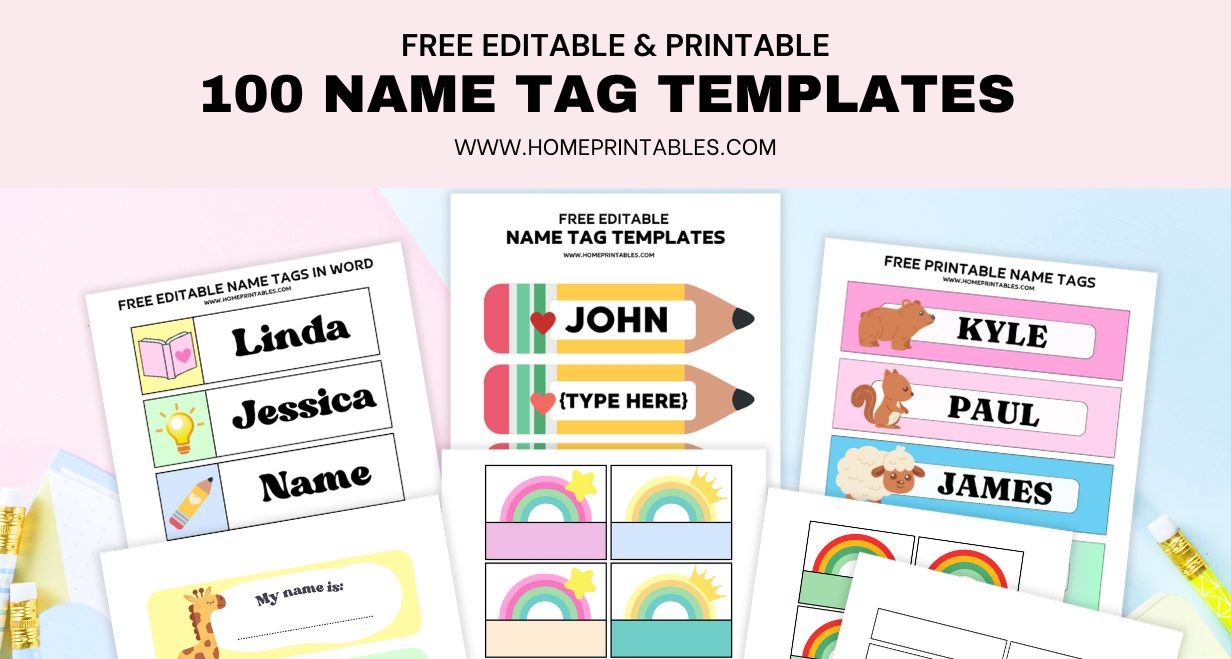 Free Editable Name Tags Printable 100 Name Label Templates 