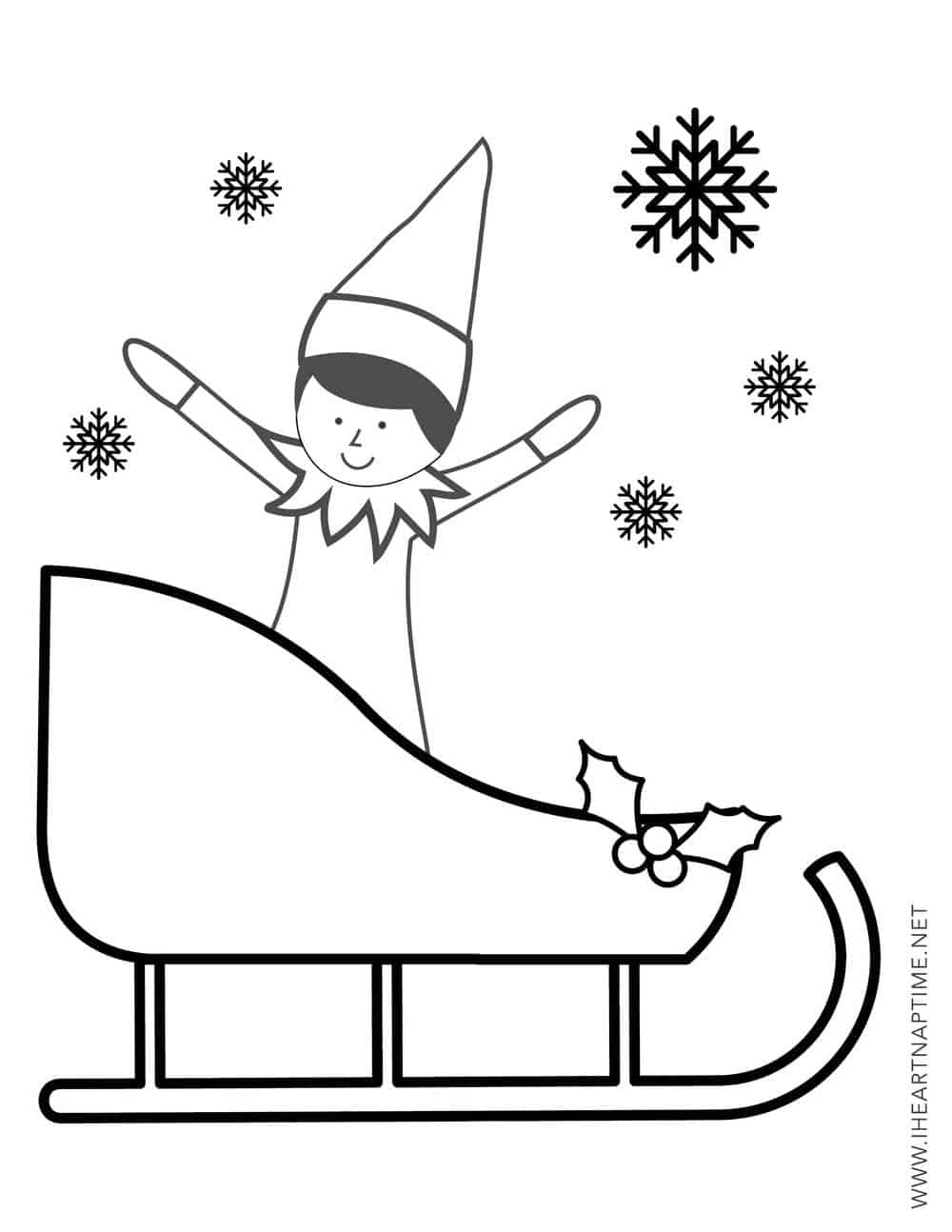 elf on the shelf colouring pages printable