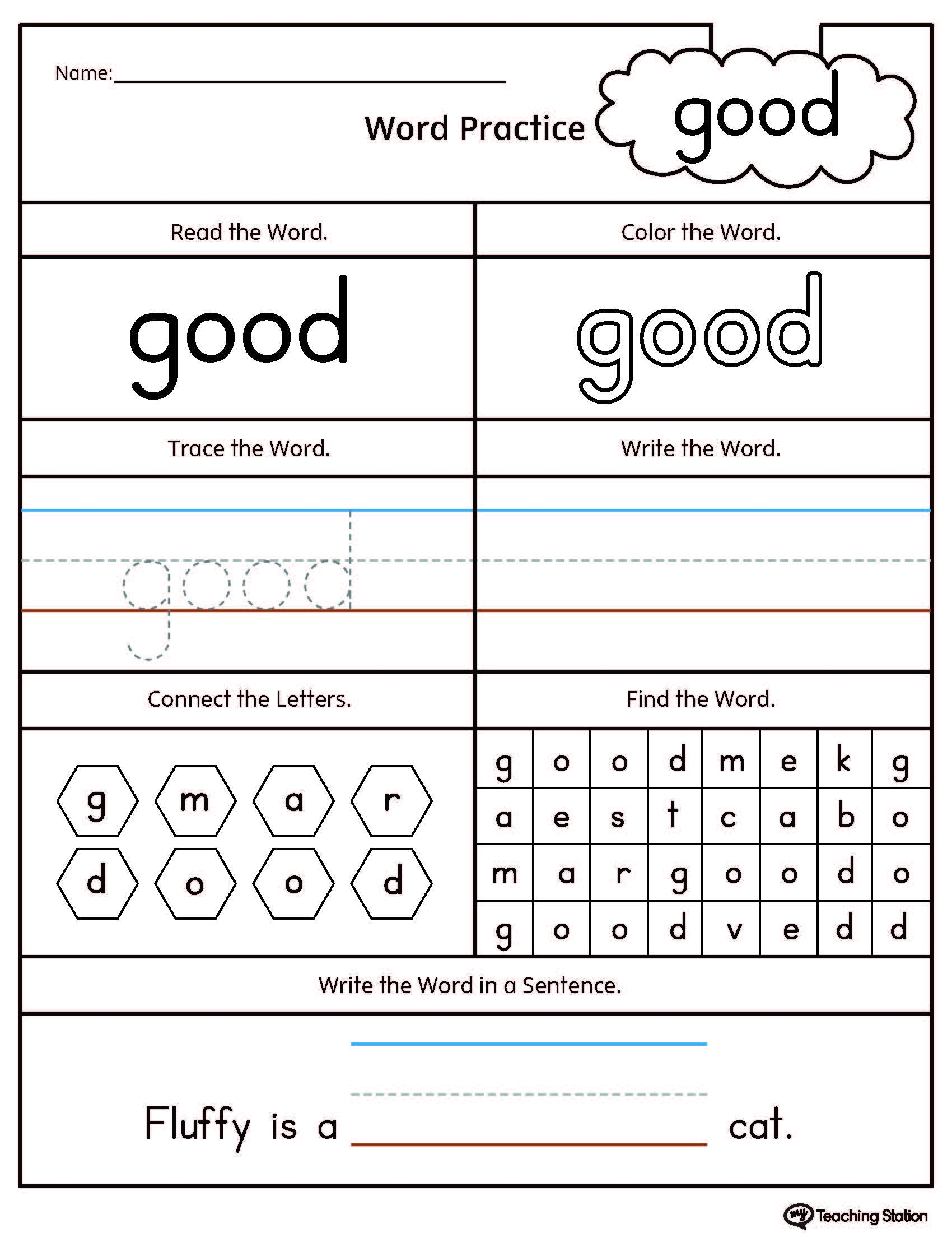free sight words printables