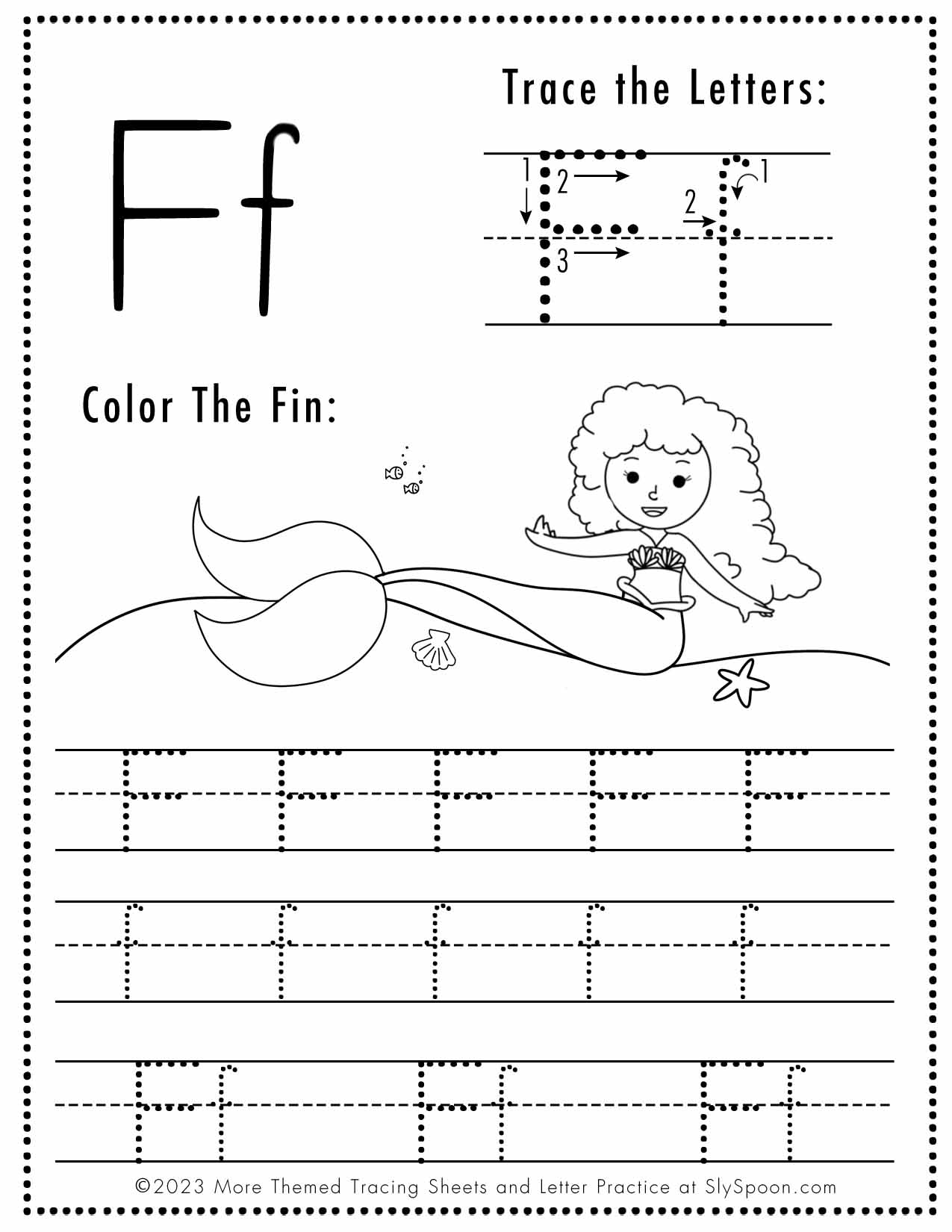 Free Letter F Tracing Worksheets Sly Spoon