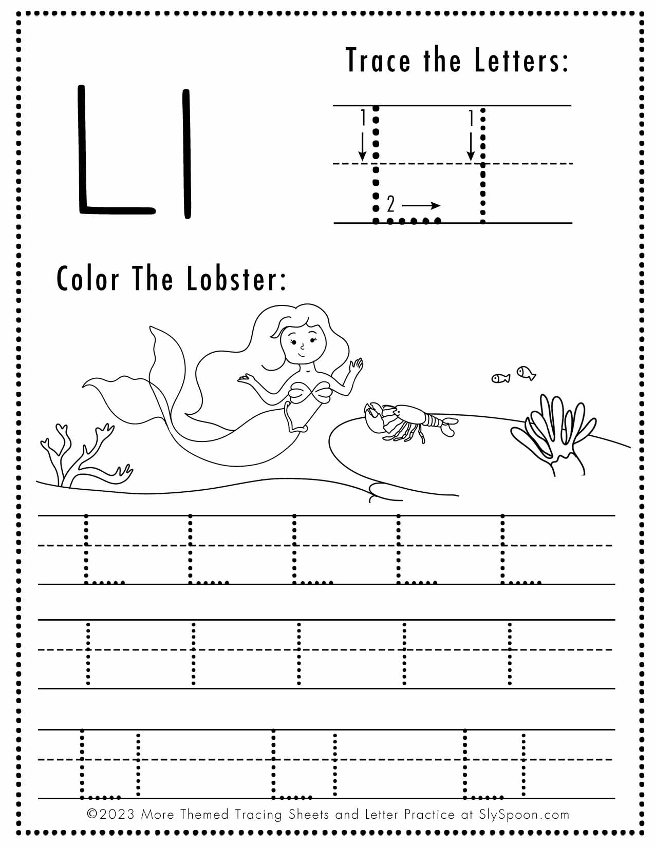 preschool worksheets letter l