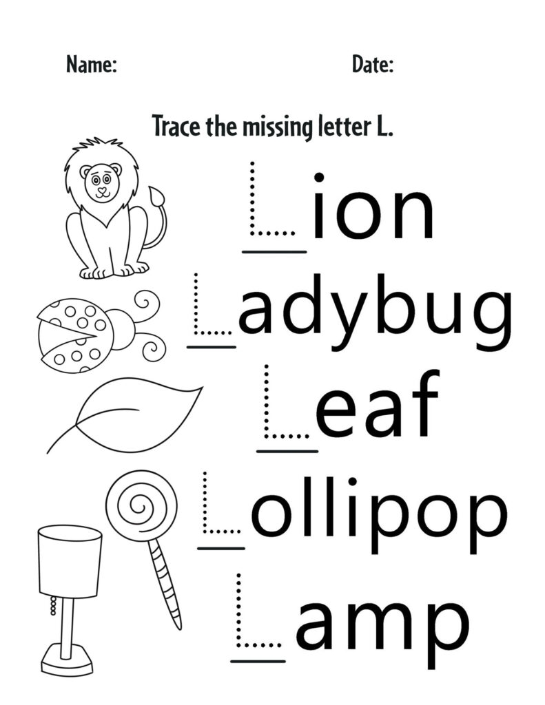 Free Letter L Worksheets For Preschool The Hollydog Blog