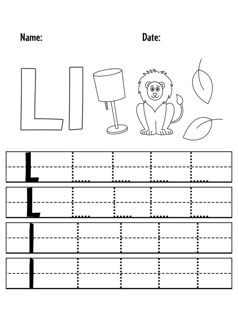 Free Letter L Worksheets For Preschool The Hollydog Blog