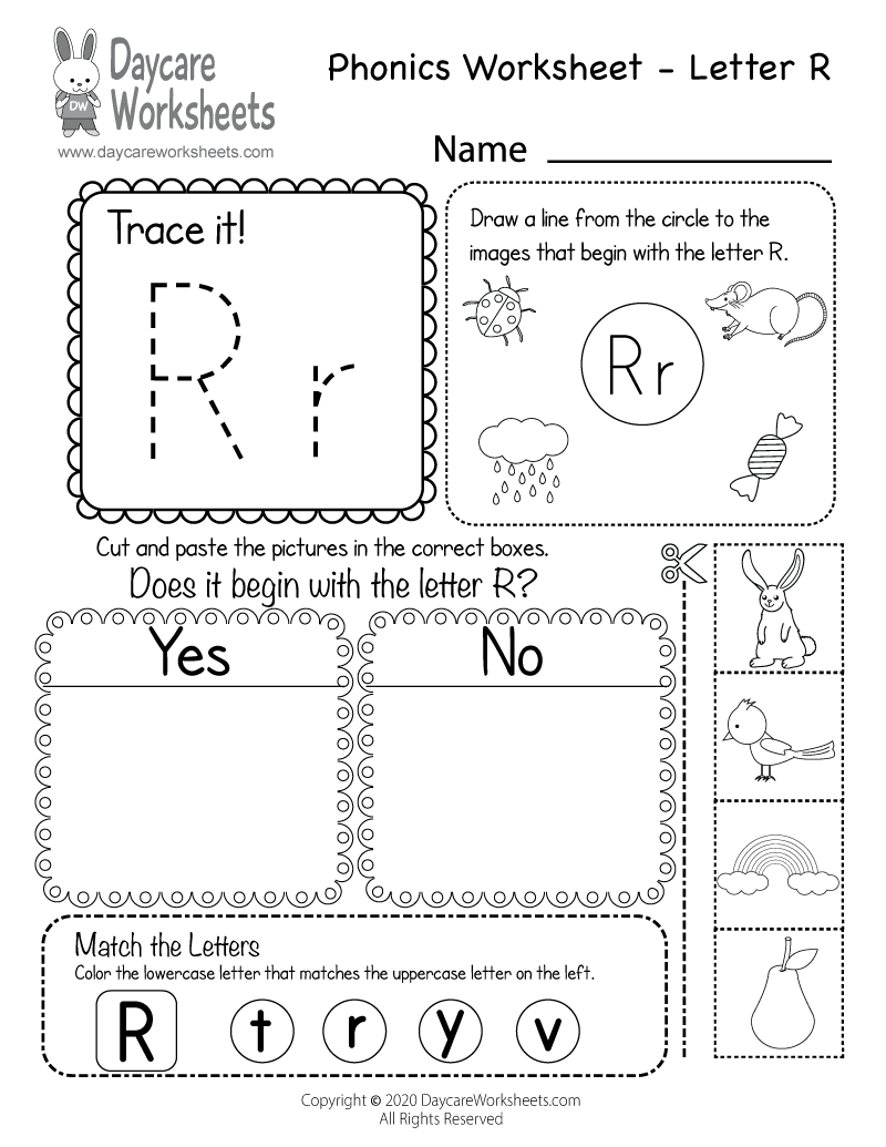preschool letter r worksheets