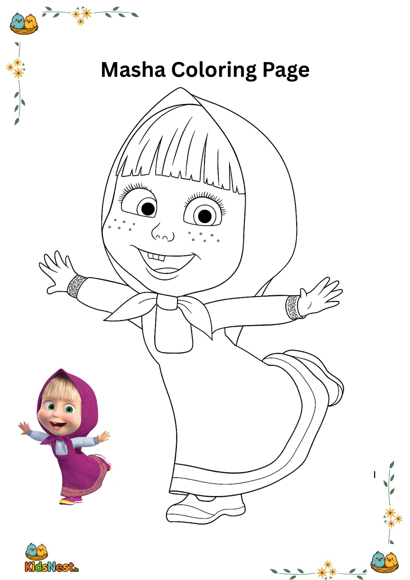 Free Masha Coloring Pages Printable Kids Activities