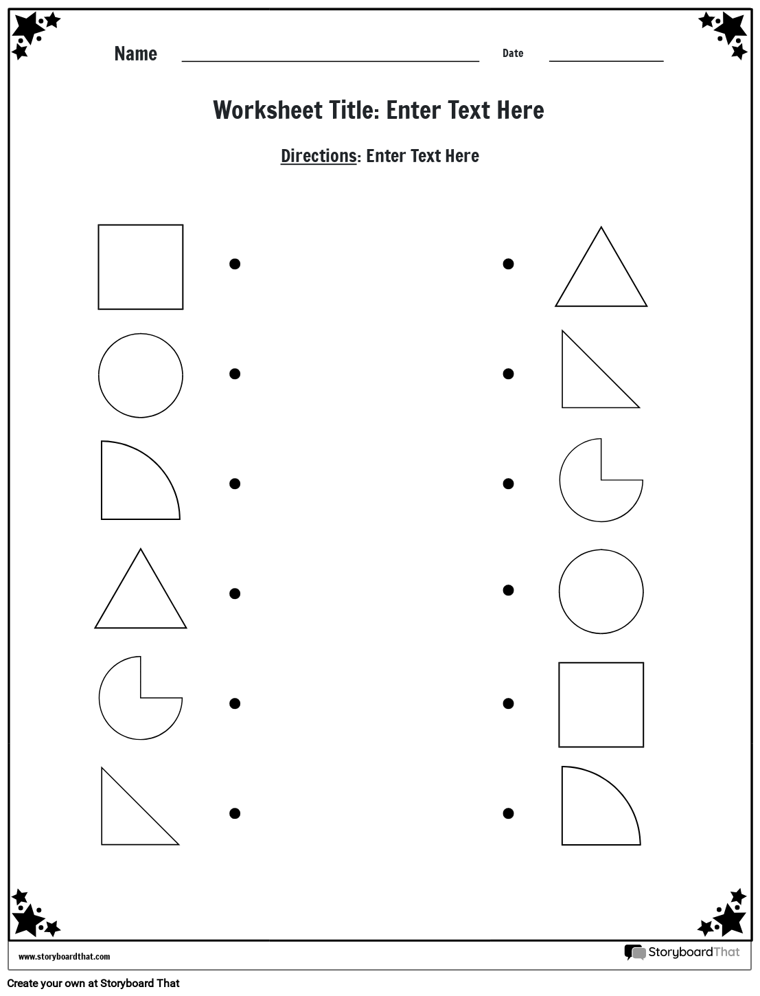 create a matching worksheet