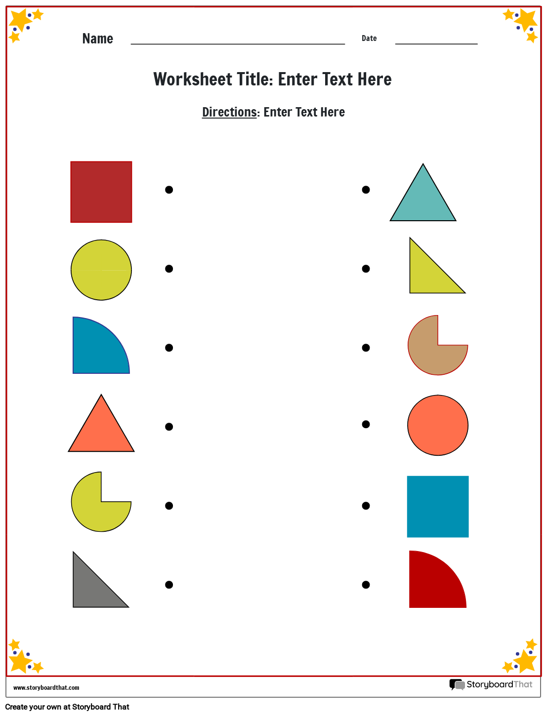 Free Matching Shapes Worksheets By Storyboard That