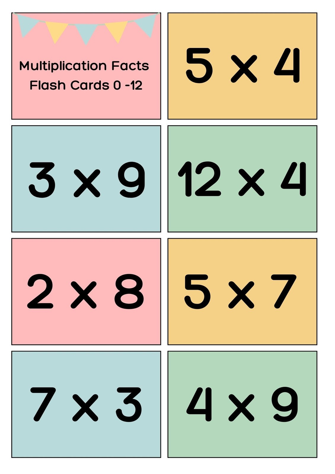 Free Math Flashcard Templates To Edit And Print Canva