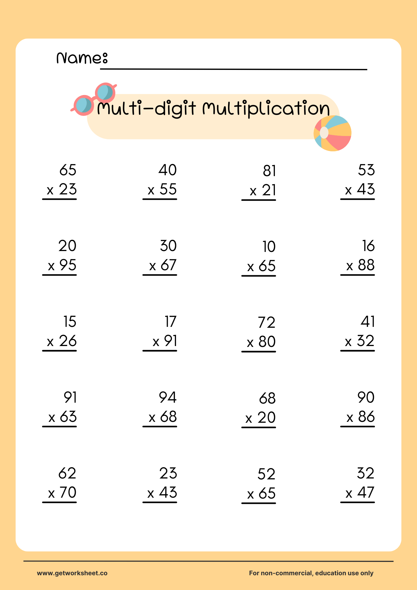 Free Multi Digit Multiplication Worksheets Worksheets Get Worksheet