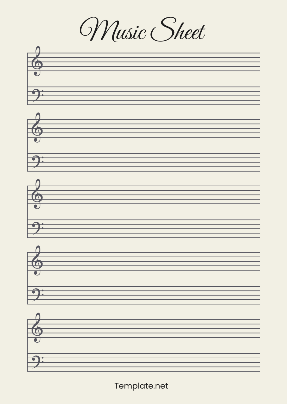 Free Music Sheet Template To Edit Online