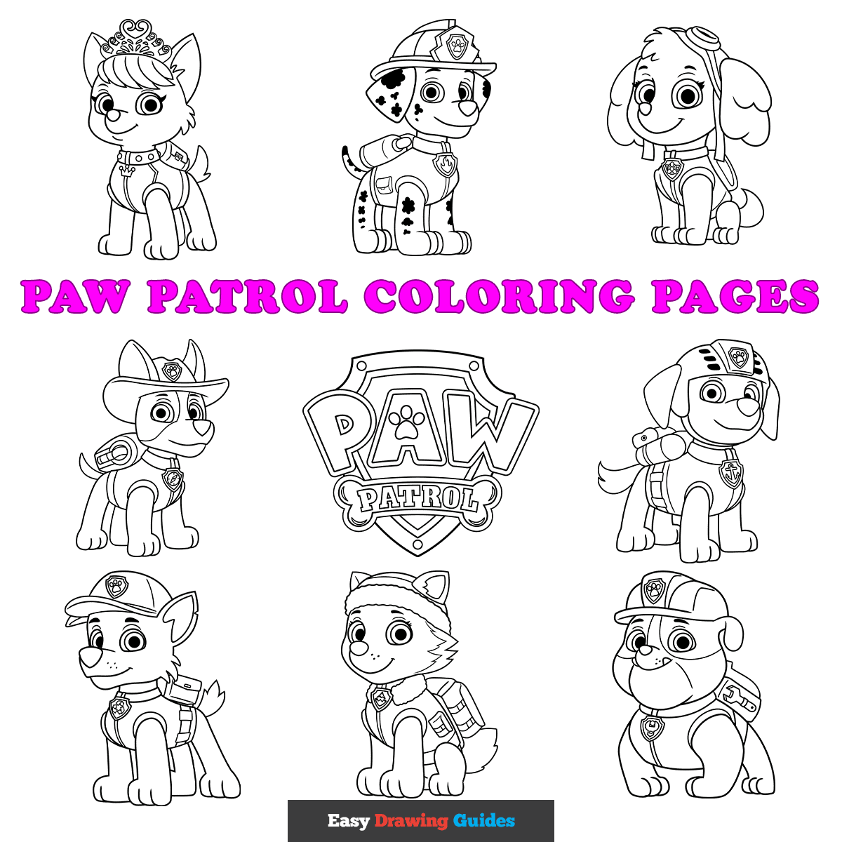 paw patrol chase color page