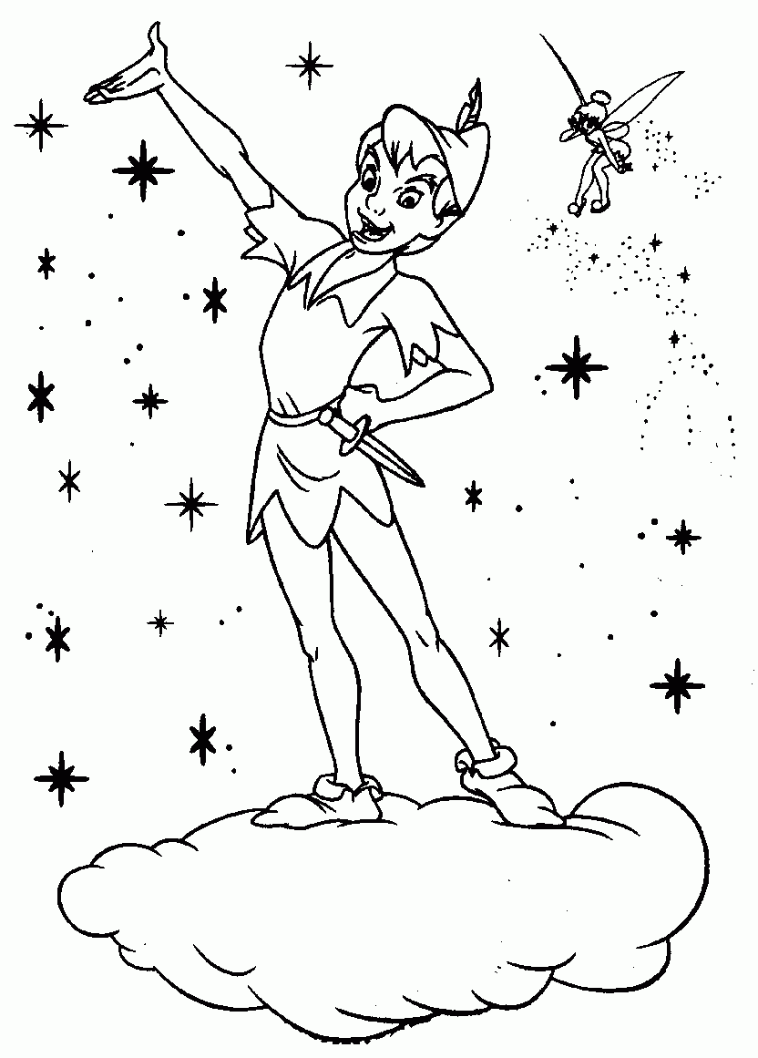 Free Peter Pan Drawing To Print And Color Peter Pan Coloring Pages