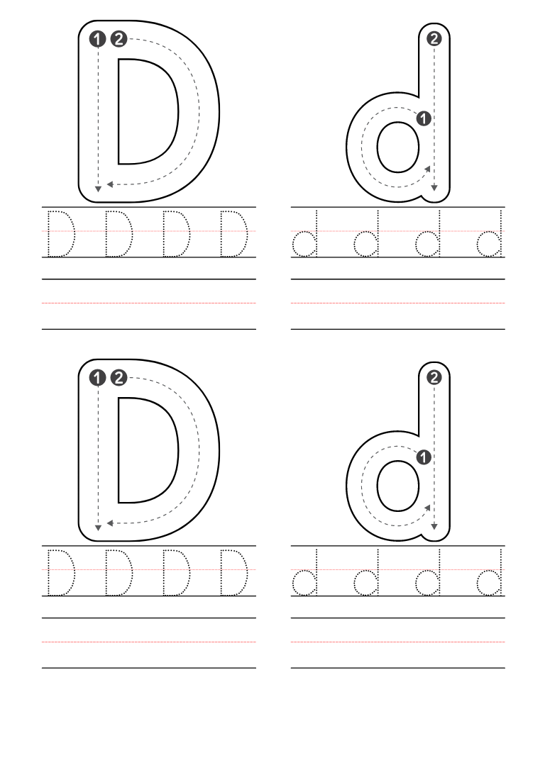 letter d worksheets for preschoolers