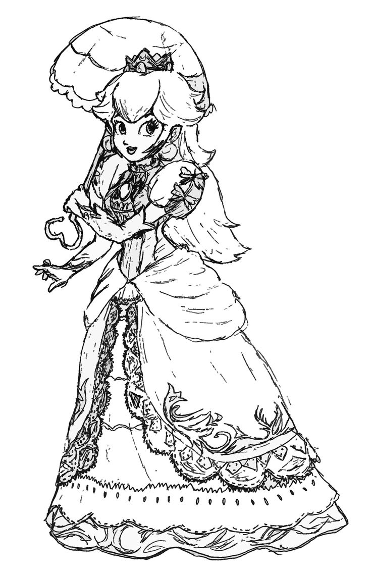 princess peach mario coloring pages