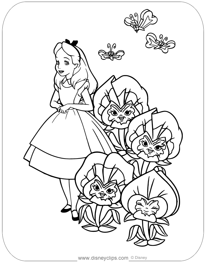 alice in wonderland coloring pictures