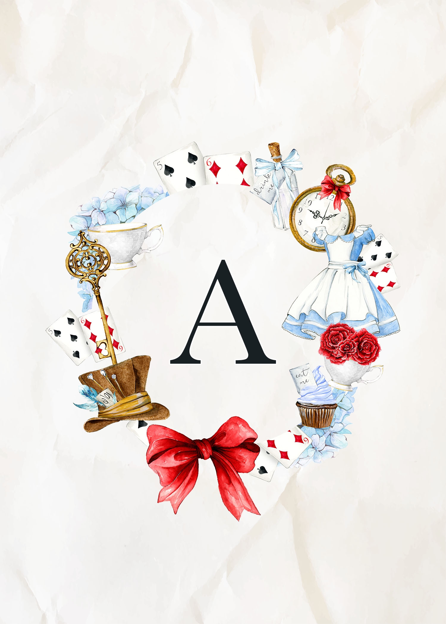 Free Printable Alice In Wonderland Monograms The Cottage Market