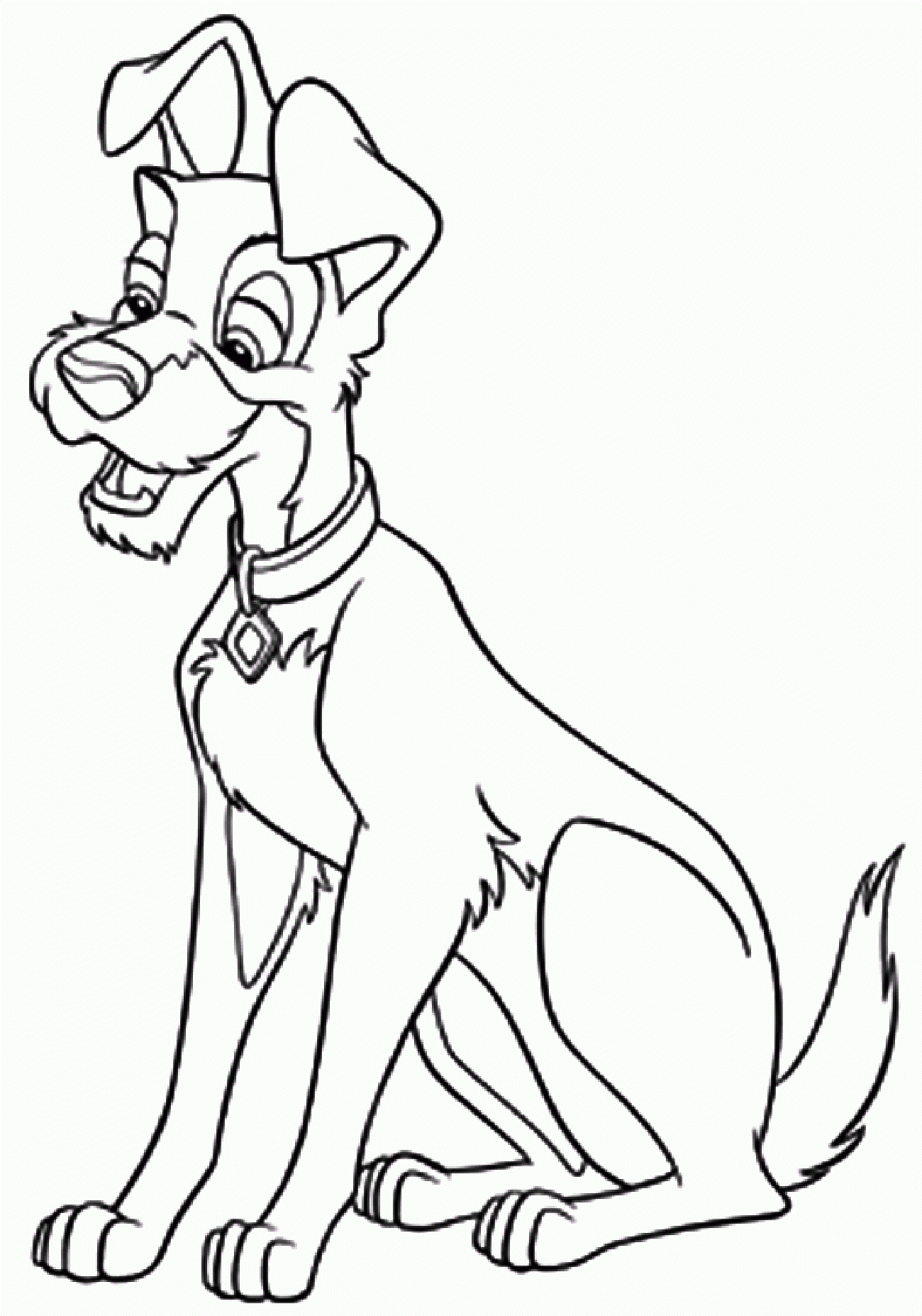 Free Printable And Coloring Drawing Of Lady And The Tramp The Lady And The Tramp Coloring Pages