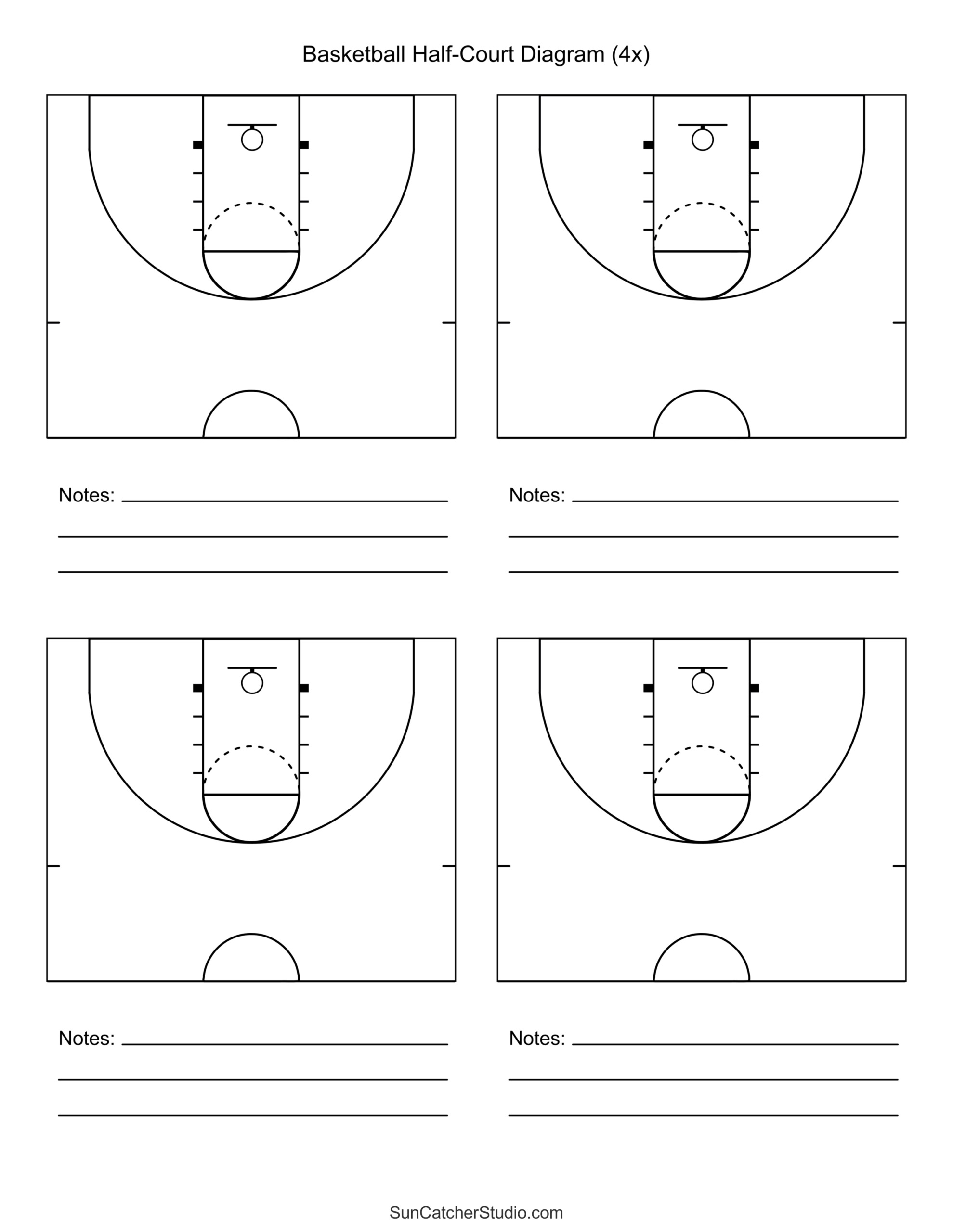 Free Printable Basketball Court Diagrams Layout Free Printables Lettering SVG Files Tools Apps