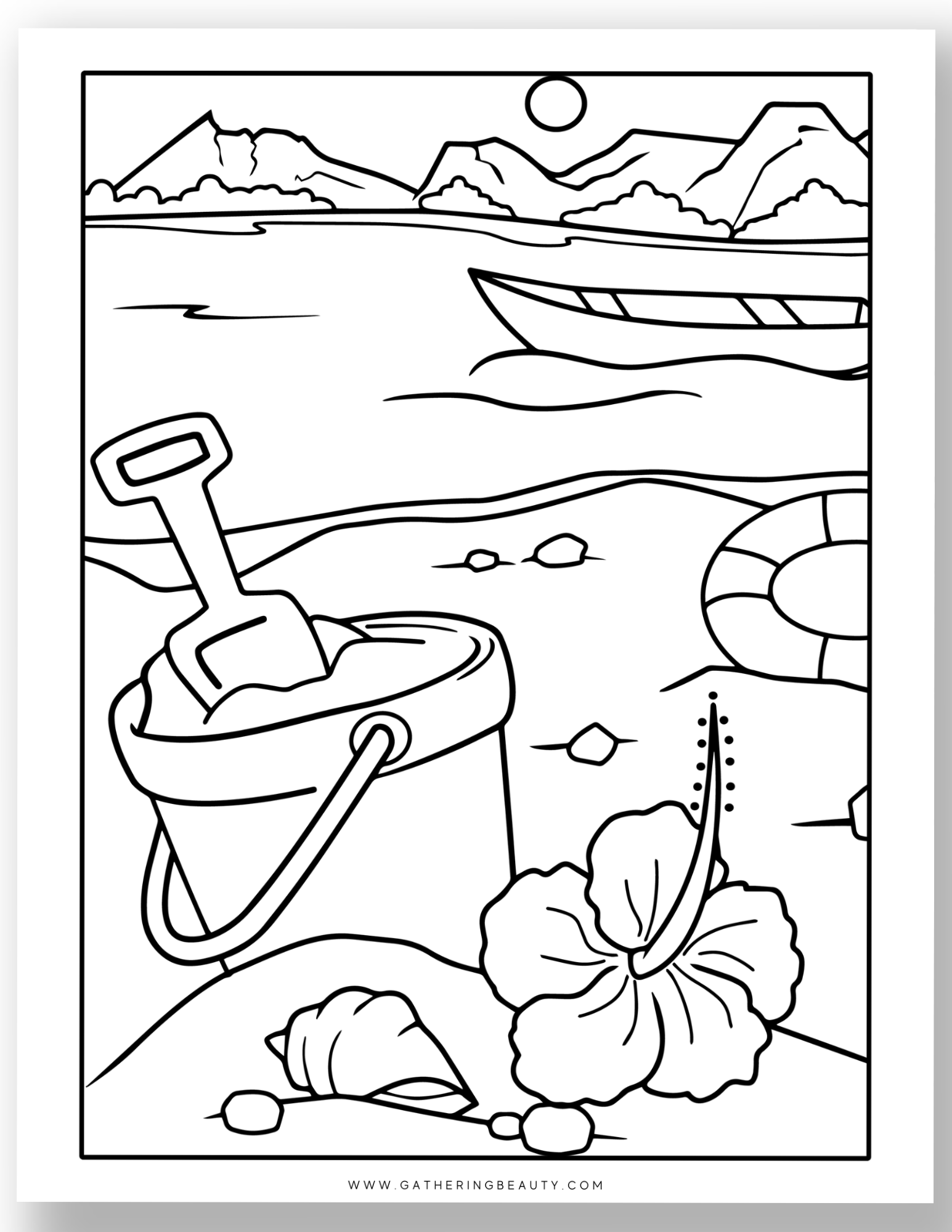 Free Printable Beach Colouring Pages For Summer Gathering Beauty