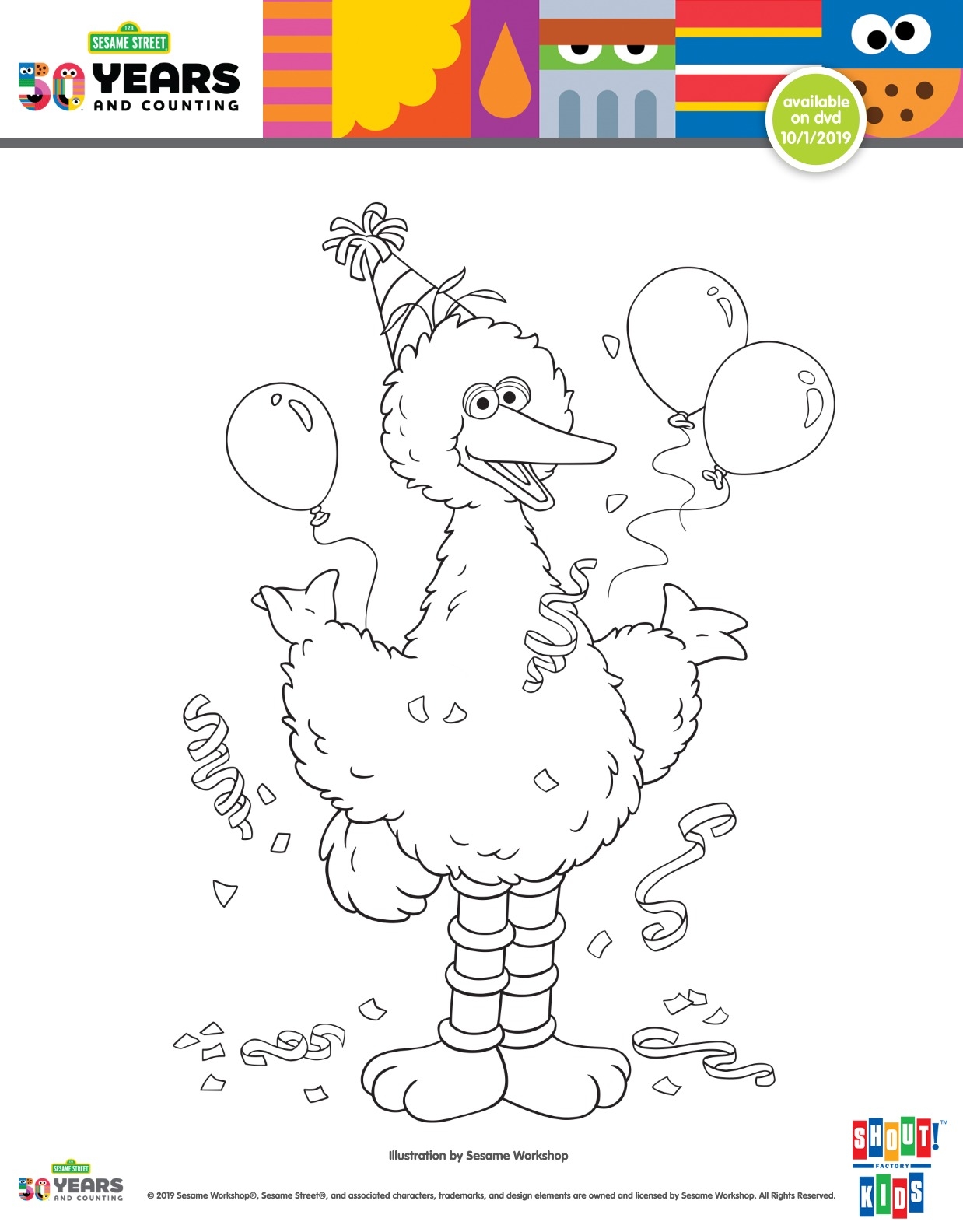 Free Printable Big Bird Birthday Coloring Page Mama Likes This