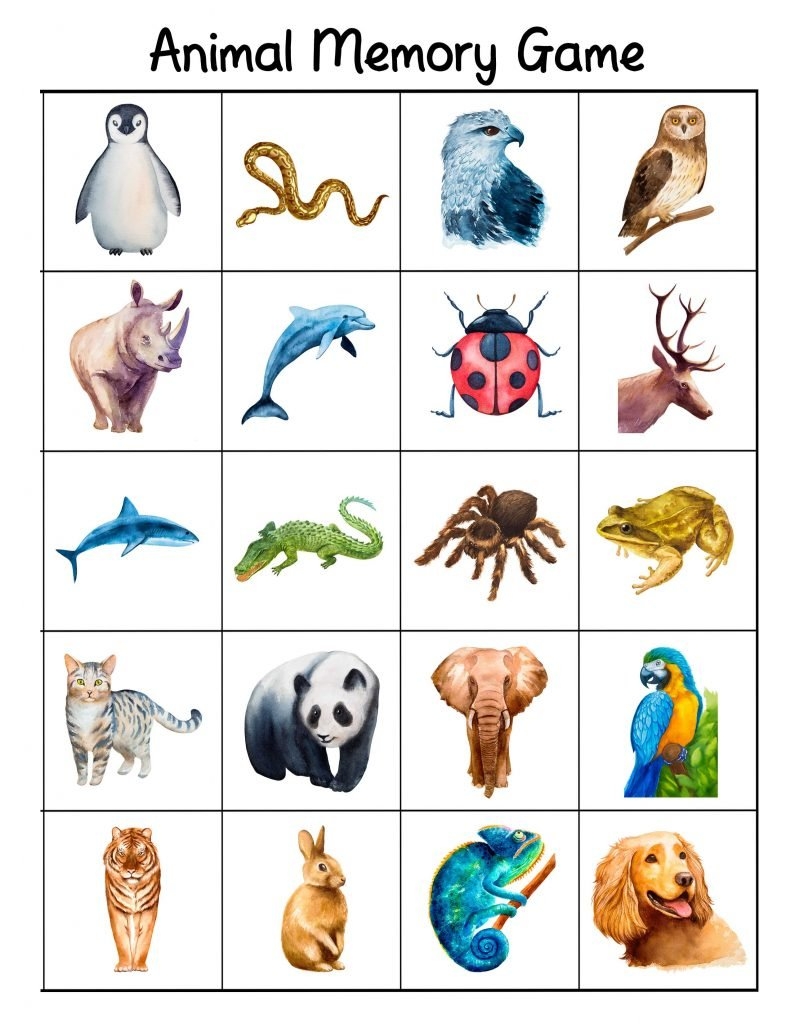 memory game printable free