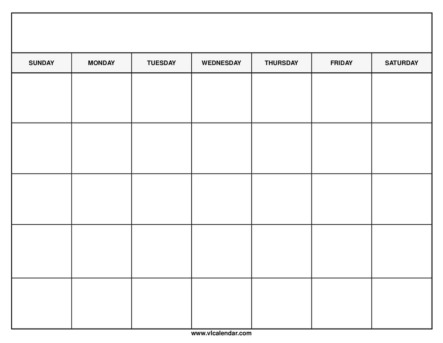 Free Printable Blank Calendar Template Free Printable Blank Calendar Template