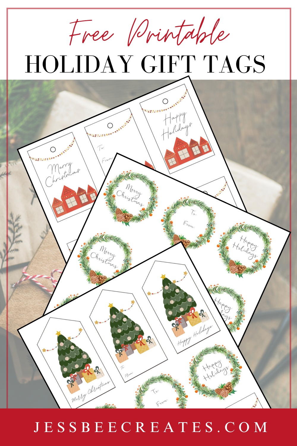 Free Printable Christmas Holiday Gift Tags JessBeeCreates Free Printable Christmas Holiday Gift Tags JessBeeCreates