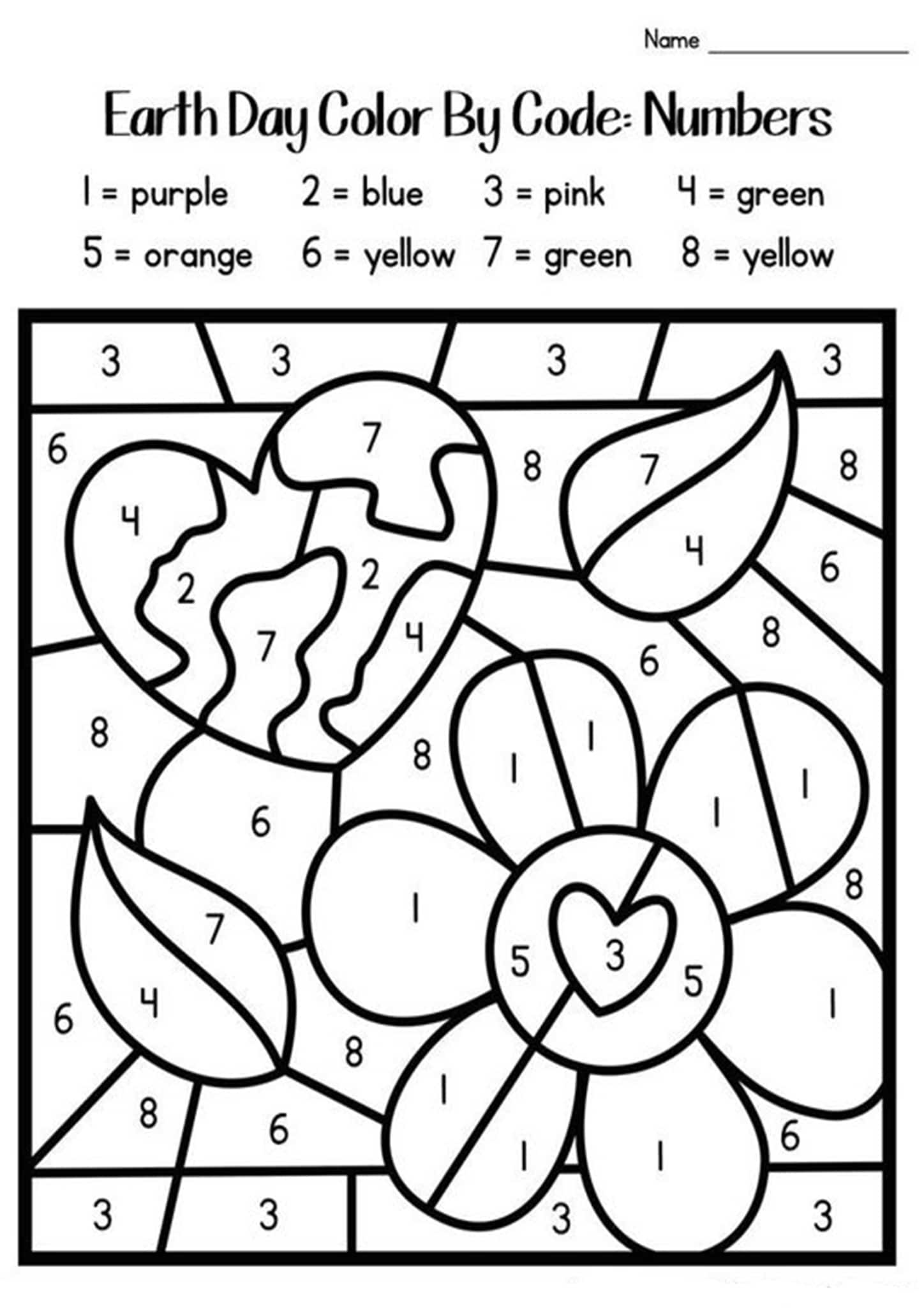 color by number for kindergarten