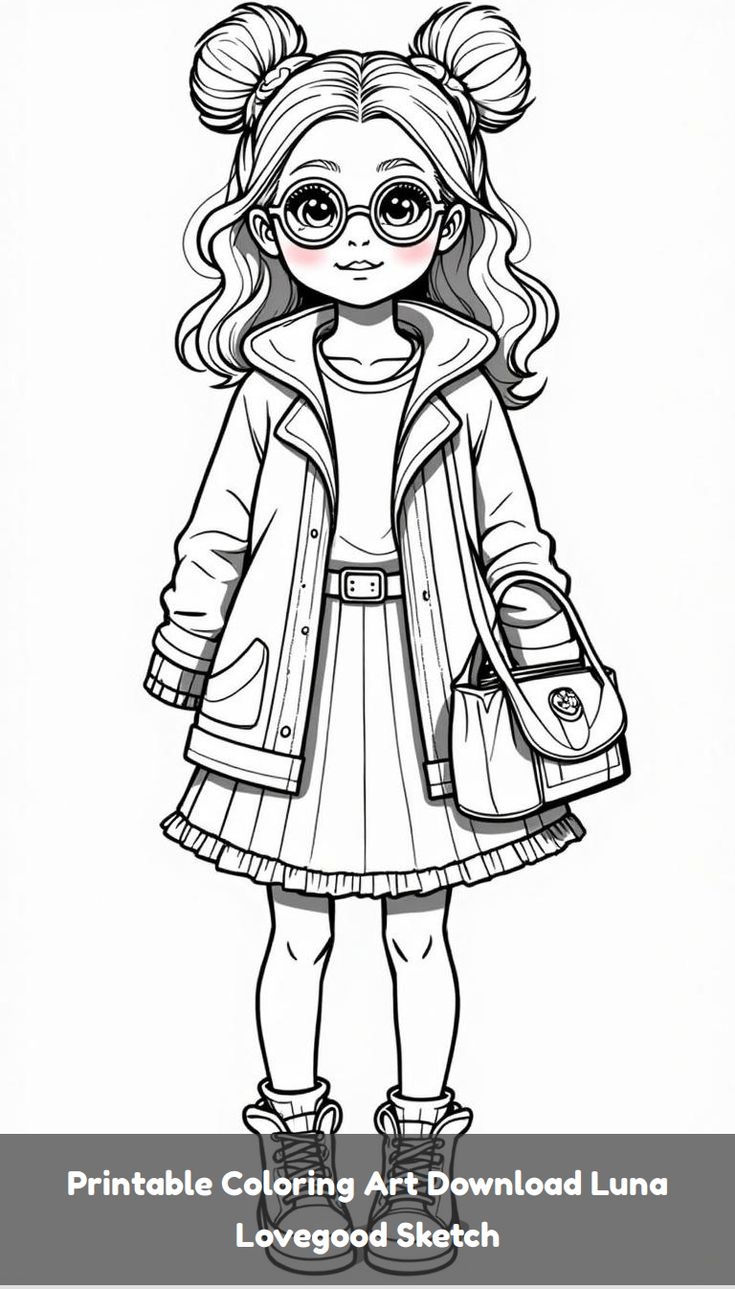 Free Printable Cute Coloring Pages Featuring Luna Lovegood Sketch