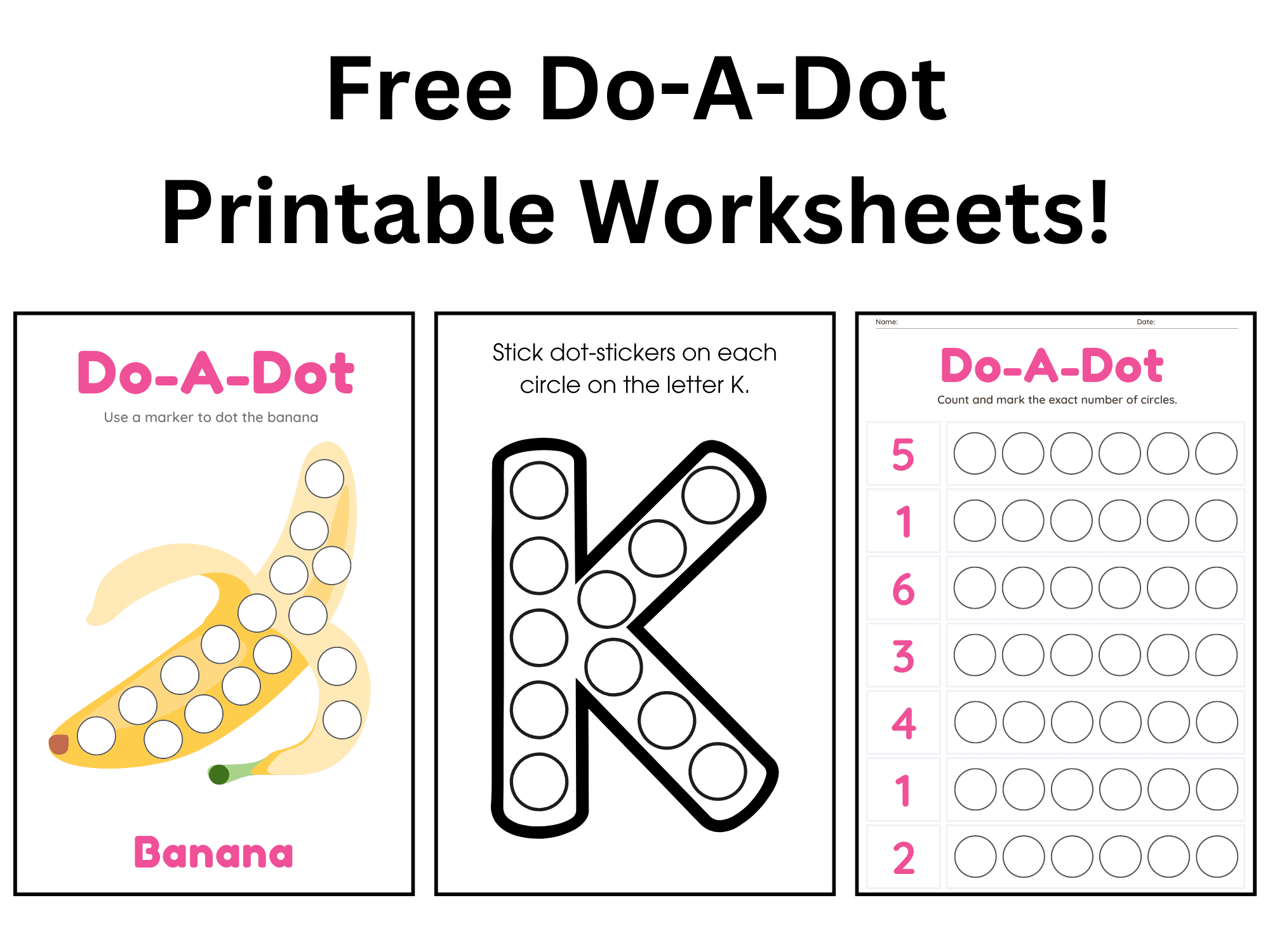 Free Printable Do A Dot Activity Sheets Therapy Shoppe