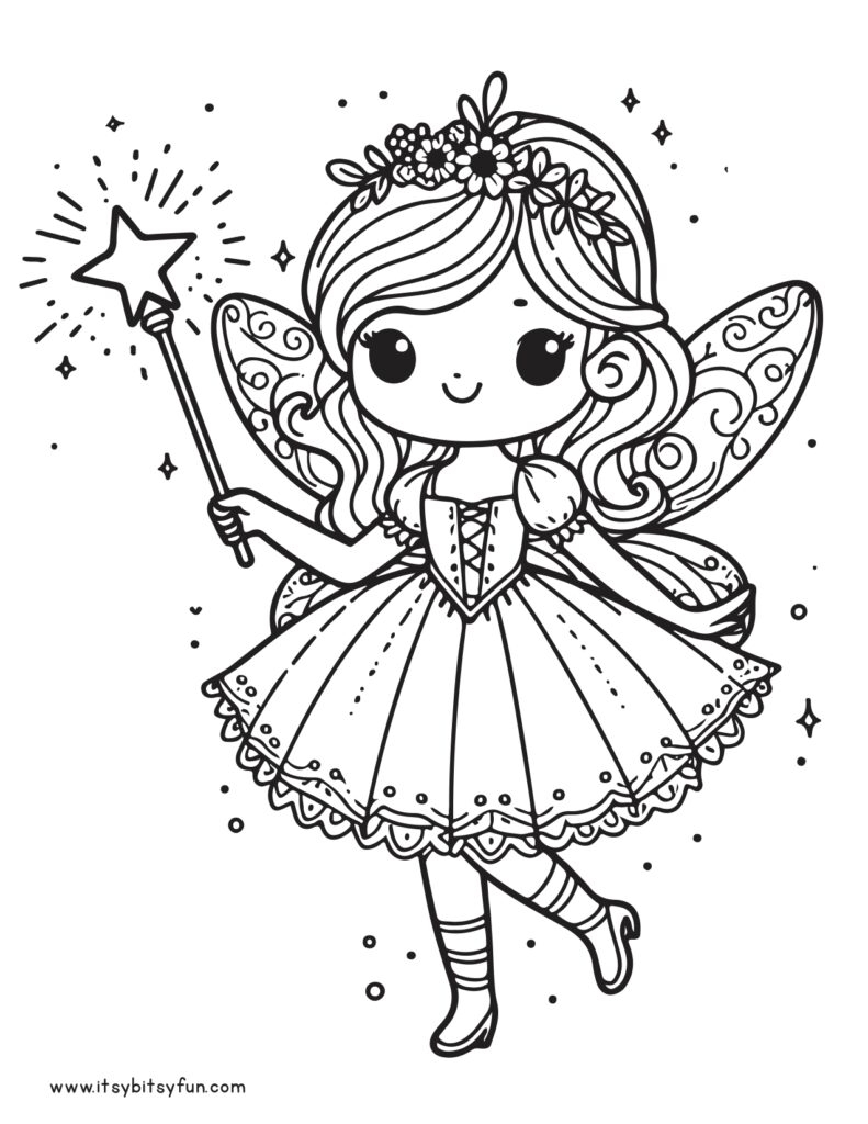 Free Printable Fairy Coloring Pages For Kids Itsy Bitsy Fun