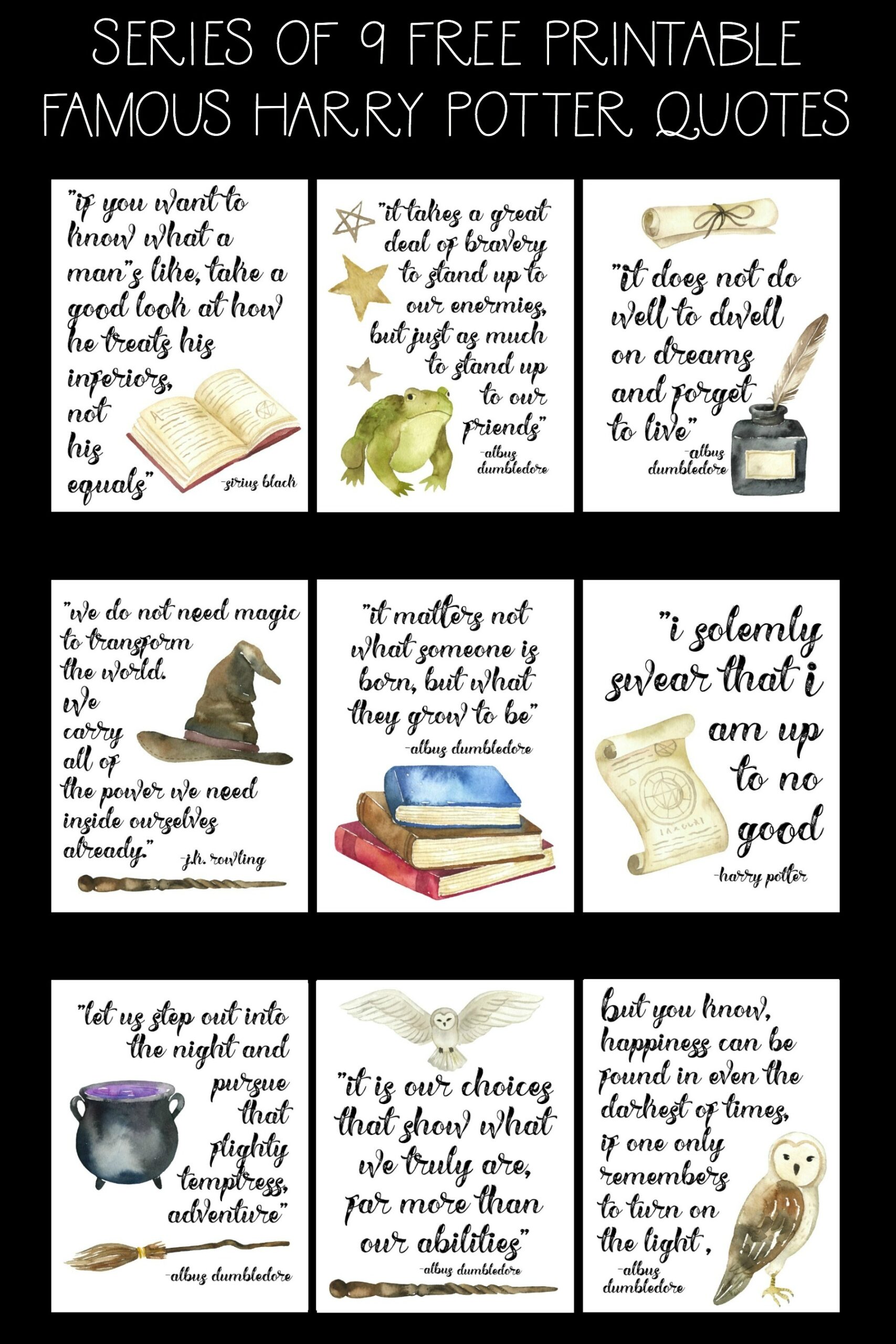 Free Printable Famous Harry Potter Quote Series The Happy Housie