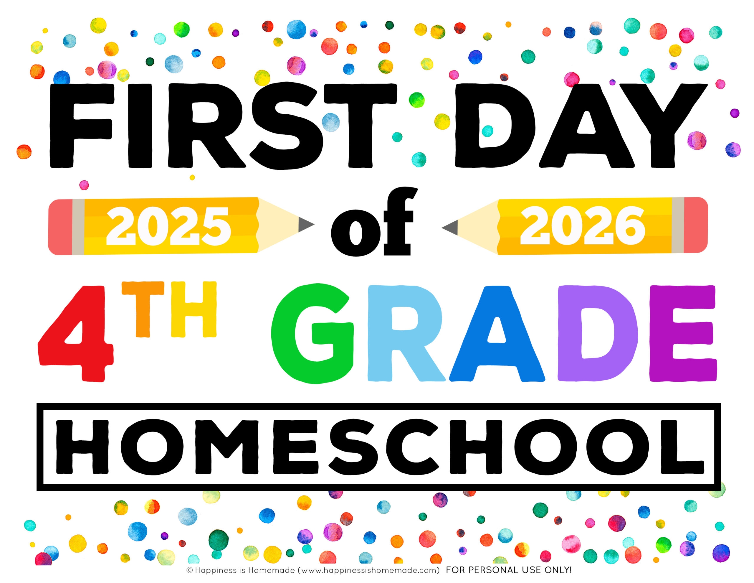 Free Printable First Day Of School Signs 2025 26 Happiness Is Homemade