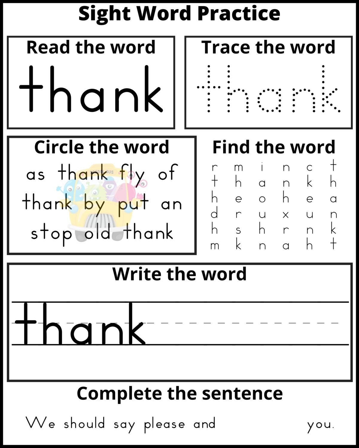 free printable sight words