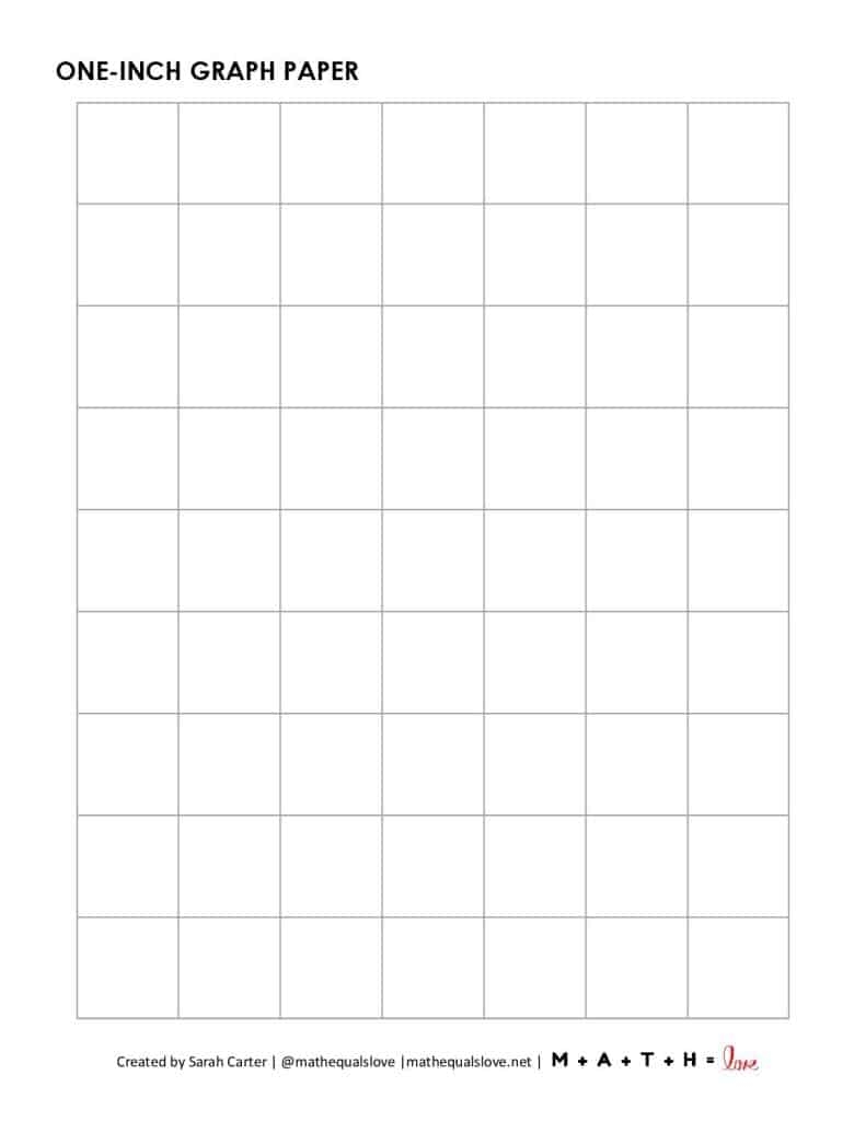 Free Printable Graph Paper 1 Inch Grid PDF Format