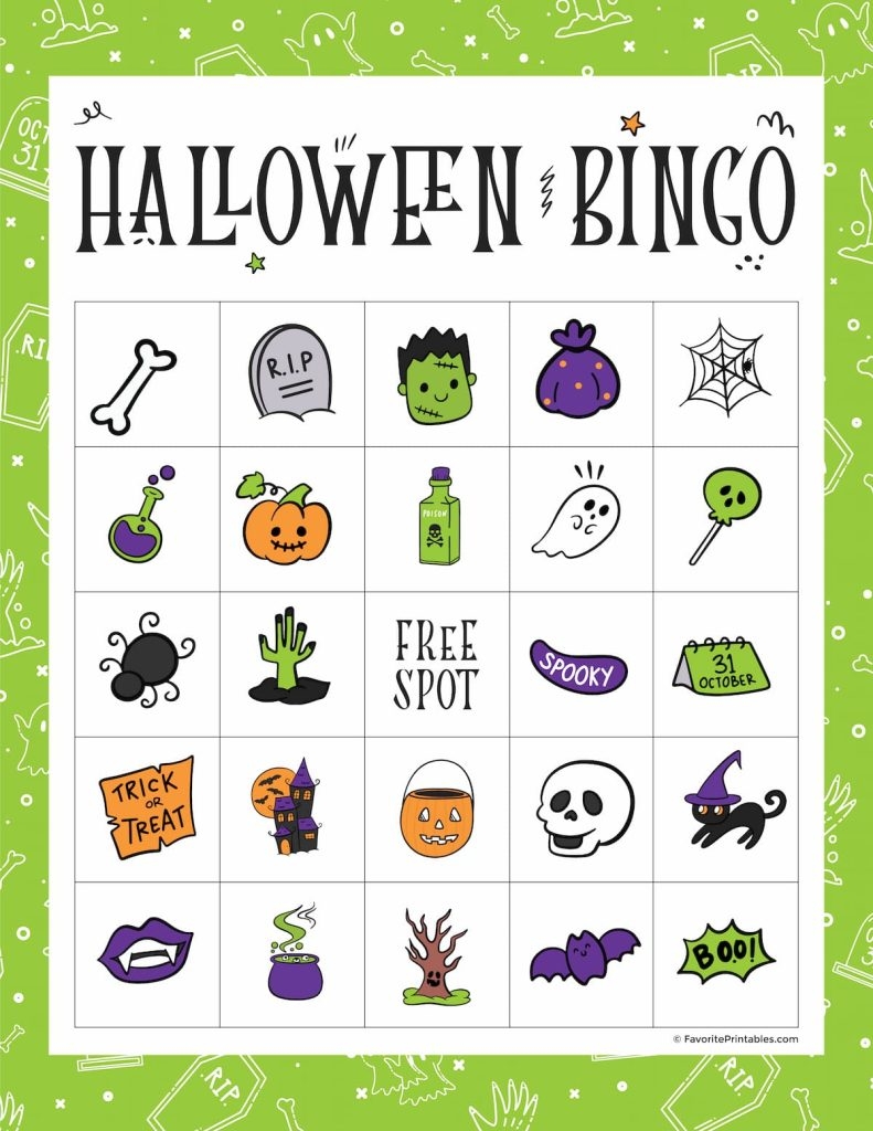 Free Printable Halloween Bingo Game Favorite Printables