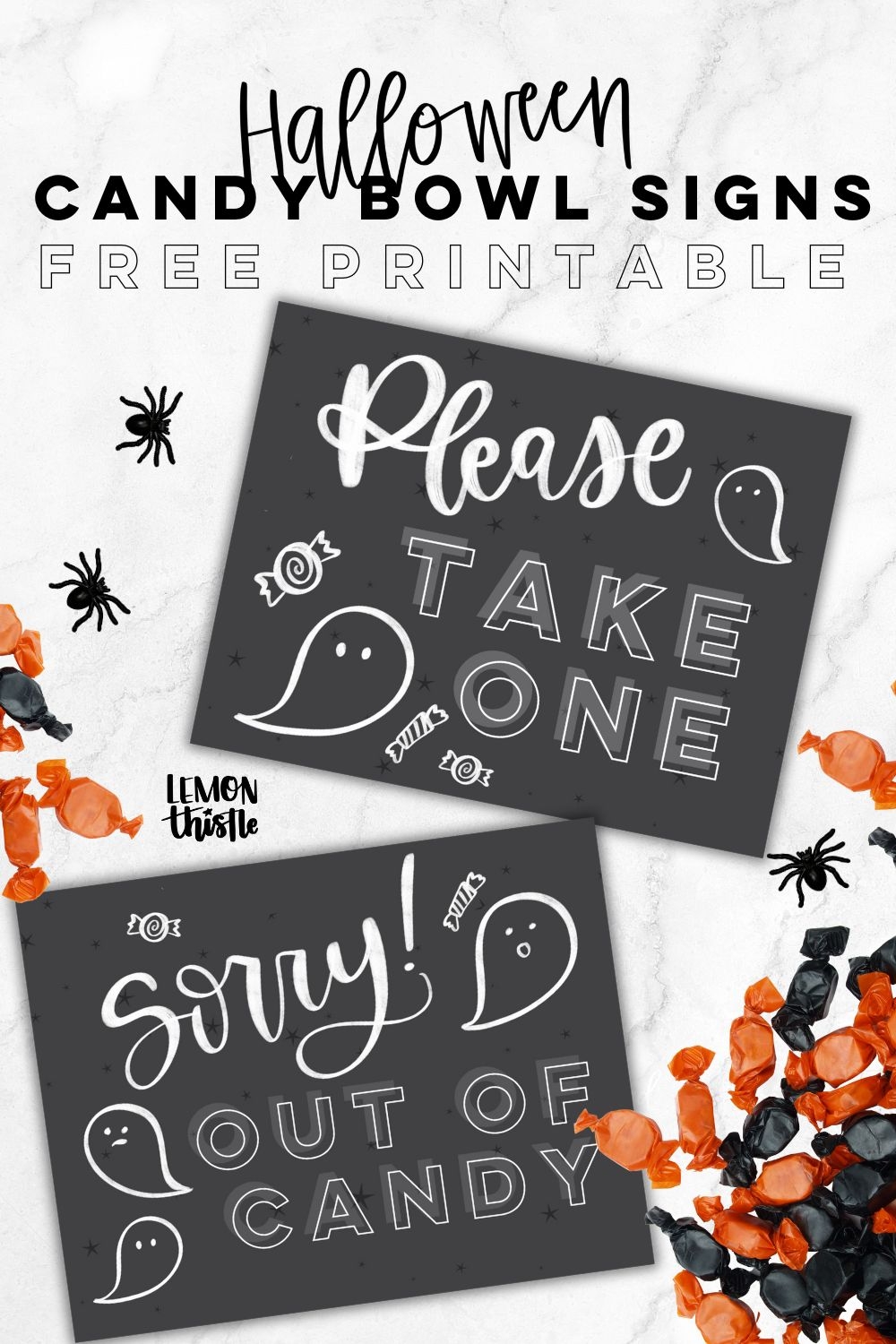 Free Printable Halloween Candy Bowl Signs Lemon Thistle