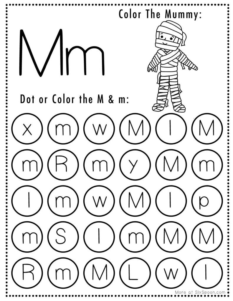Free Printable Halloween Themed Letter M Tracing Worksheet Sly Spoon