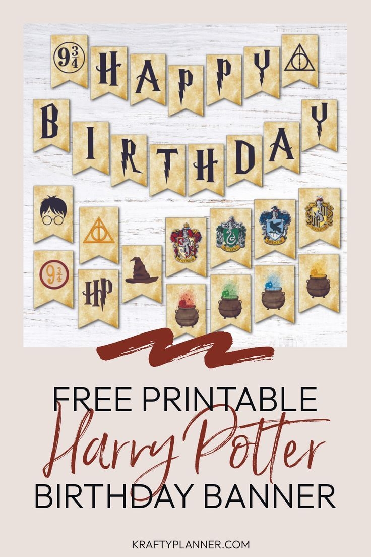 Free Printable Harry Potter Birthday Banner