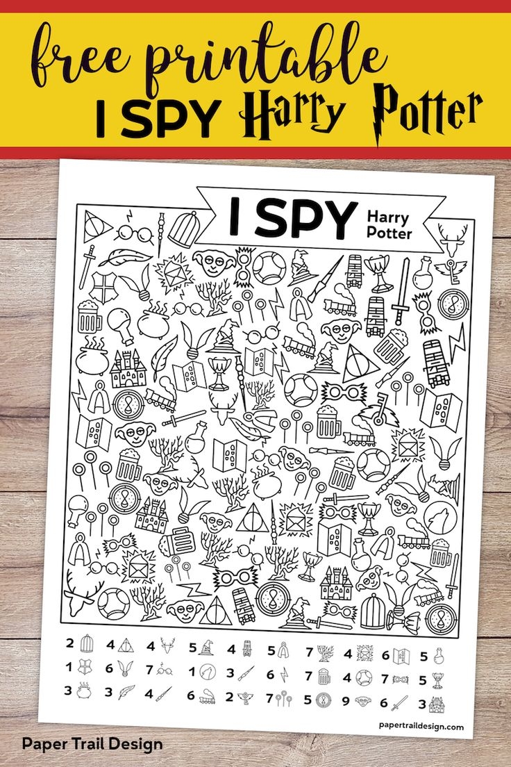 Free Printable Harry Potter I Spy Game Paper Trail Design