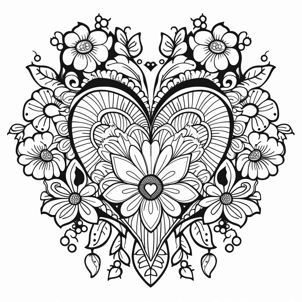 free heart coloring pages